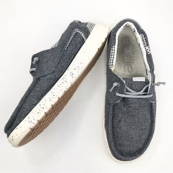 Hey Dude Welsh Grey Houndstooth Slip On Casual Shoes - Picture 2 of 11